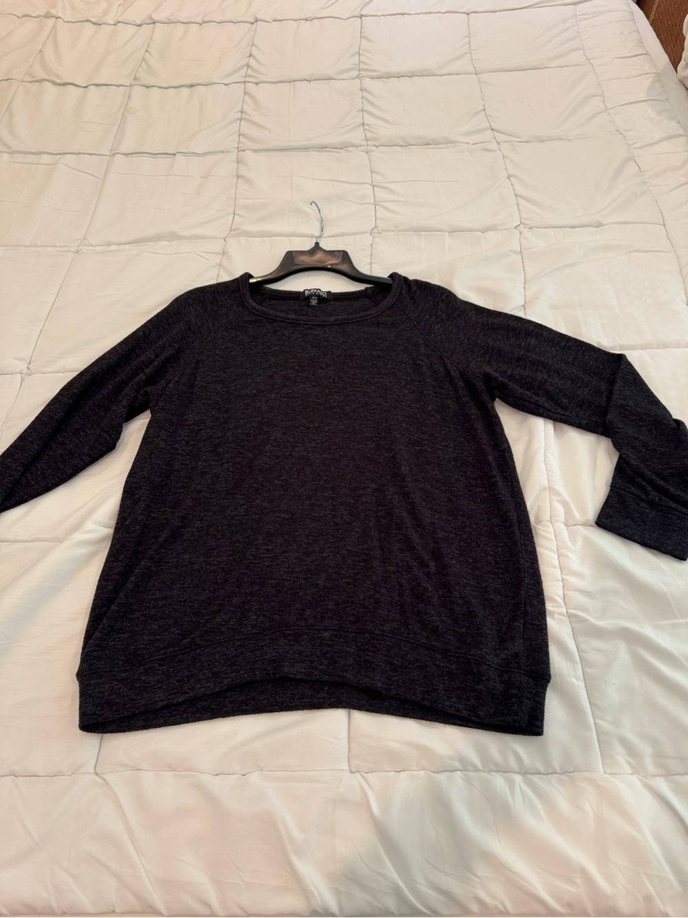 Buffalo David Bitton Charcoal Grey Marled Long Sleeve Crewneck Size M Minimalist - Picture 6 of 12